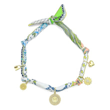 Load image into Gallery viewer, Scarf Necklace cream checkboard Large horseshoe