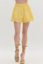 Load image into Gallery viewer, Lemon Yellow Eyelet Shorts