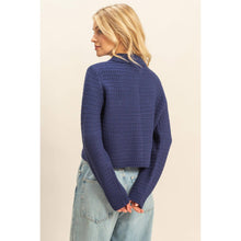 Load image into Gallery viewer, Navy Textured Knit Sweater Jacket