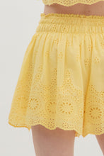 Load image into Gallery viewer, Lemon Yellow Eyelet Shorts