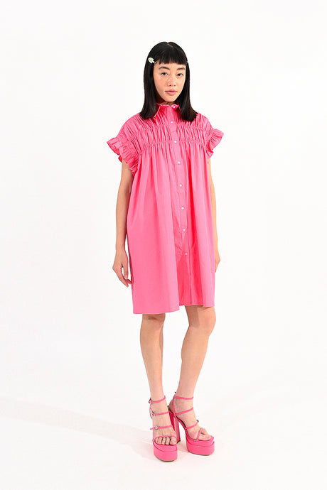 Poplin Pink Smocked Dress