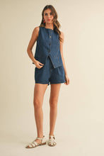 Load image into Gallery viewer, Indigo Denim Split Hem Vest