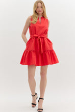 Load image into Gallery viewer, Rosie Red Scallop Trim Dress