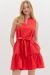 Load image into Gallery viewer, Rosie Red Scallop Trim Dress