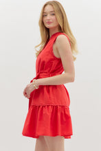 Load image into Gallery viewer, Rosie Red Scallop Trim Dress