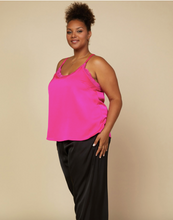 Load image into Gallery viewer, Bright Pink Lace Cami Top
