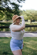 Load image into Gallery viewer, Gray Ribbed Sleeveless Bodysuit
