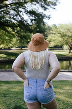Load image into Gallery viewer, Gray Ribbed Sleeveless Bodysuit