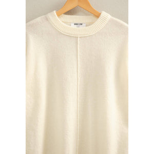 Taupe Seam Crew Neck Sweater