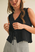 Load image into Gallery viewer, Cream Crochet Tie Vest Top
