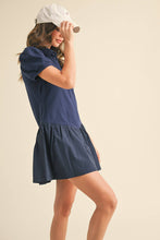Load image into Gallery viewer, Polo Navy Mixed Media Romper