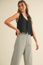 Load image into Gallery viewer, Cream Crochet Tie Vest Top