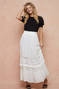 Boho White Maxi Skirt