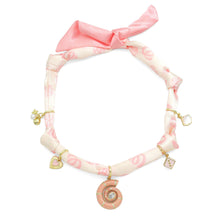 Load image into Gallery viewer, Scarf Necklace Red Beige CZ heart