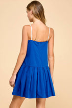 Load image into Gallery viewer, Blue Contrast Stitch Detail Dress