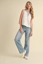 Load image into Gallery viewer, Lemon Embroidered Collar Top