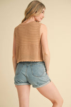 Load image into Gallery viewer, Cream Crochet Tie Vest Top