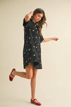 Load image into Gallery viewer, Fruitful Denim Embroidered Dress