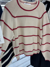 Load image into Gallery viewer, Ivory Red Striped Sweater