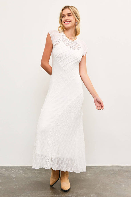 Joss Sheer Lace Overlay Maxi Dress