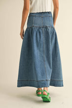 Load image into Gallery viewer, Bohemian Buttondown Denim Maxi Skirt