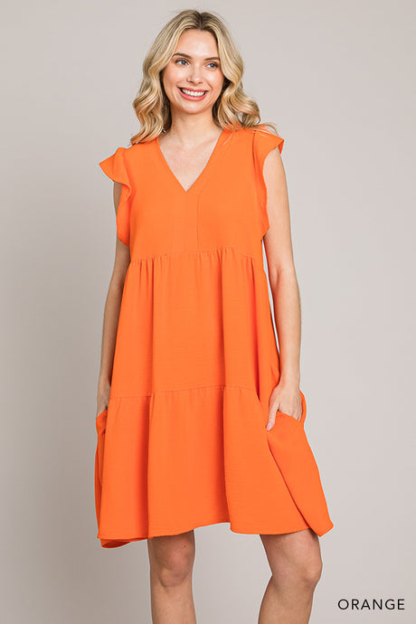 Citrus Orange Ruffle Dress