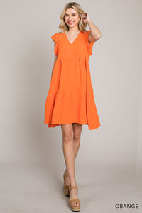 Citrus Orange Ruffle Dress