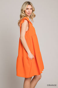 Citrus Orange Ruffle Dress