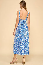 Load image into Gallery viewer, Floral Blue Back Bow Maxi Dress