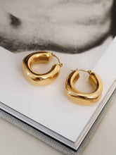 Load image into Gallery viewer, Hunter 18K Gold Non-Tarnish Classic U Hoop Earring: Yellow Gold