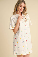 Load image into Gallery viewer, Fruitful Denim Embroidered Dress
