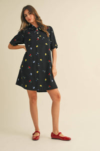 Fruitful Denim Embroidered Dress