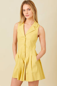 Fiona Yellow Vest Romper