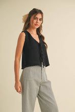 Load image into Gallery viewer, Cream Crochet Tie Vest Top