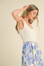 Load image into Gallery viewer, Sunny Floral Mixed Media Midi Dress