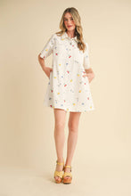 Load image into Gallery viewer, Fruitful Denim Embroidered Dress