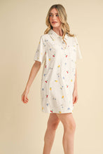 Load image into Gallery viewer, Fruitful Denim Embroidered Dress