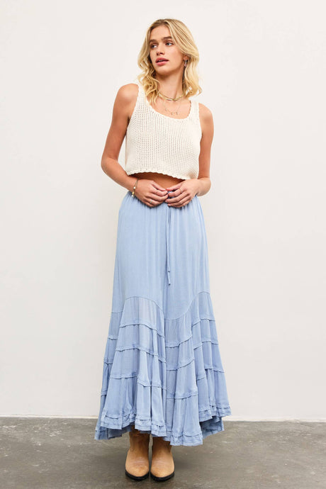 Florence Boho Blue Maxi Skirt