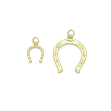 Load image into Gallery viewer, Gold Lucky Horse Shoe Charm 18K