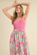 Load image into Gallery viewer, Sunny Floral Mixed Media Midi Dress