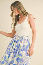 Load image into Gallery viewer, Sunny Floral Mixed Media Midi Dress