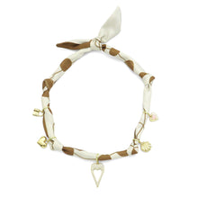 Load image into Gallery viewer, Scarf Necklace brown dots Large Star heart