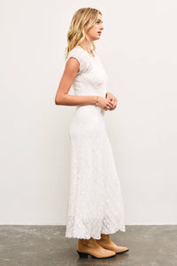 Joss Sheer Lace Overlay Maxi Dress