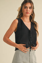 Load image into Gallery viewer, Cream Crochet Tie Vest Top