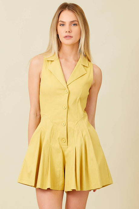 Fiona Yellow Vest Romper