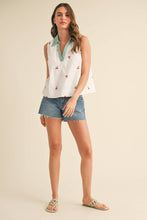 Load image into Gallery viewer, Lemon Embroidered Collar Top
