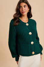 Load image into Gallery viewer, Cherry Merlot Chunky Cable Knit Cardigan