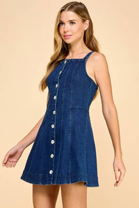 Denim Button Down Flare Dress