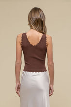 Load image into Gallery viewer, White Scallop Tank