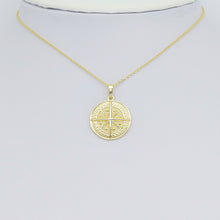 Load image into Gallery viewer, North Star Compass Coin Charm 18k